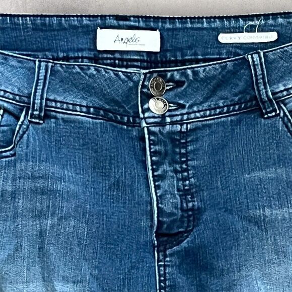 Angels Womens Jeans 18W Curvy Convertible Straight Leg Five Pocket Style Faded - Picture 5 of 15